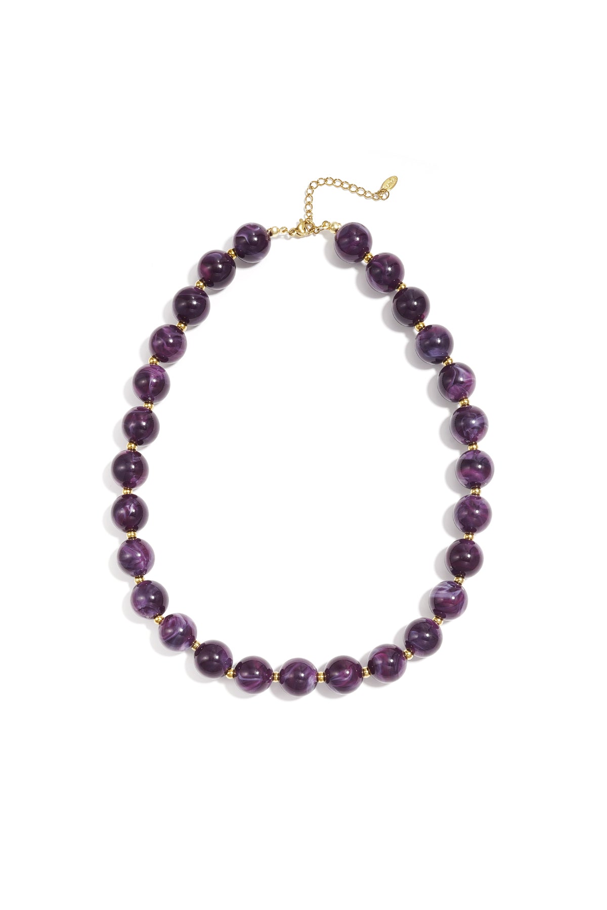 Bead necklace with gold beads 13.5mm