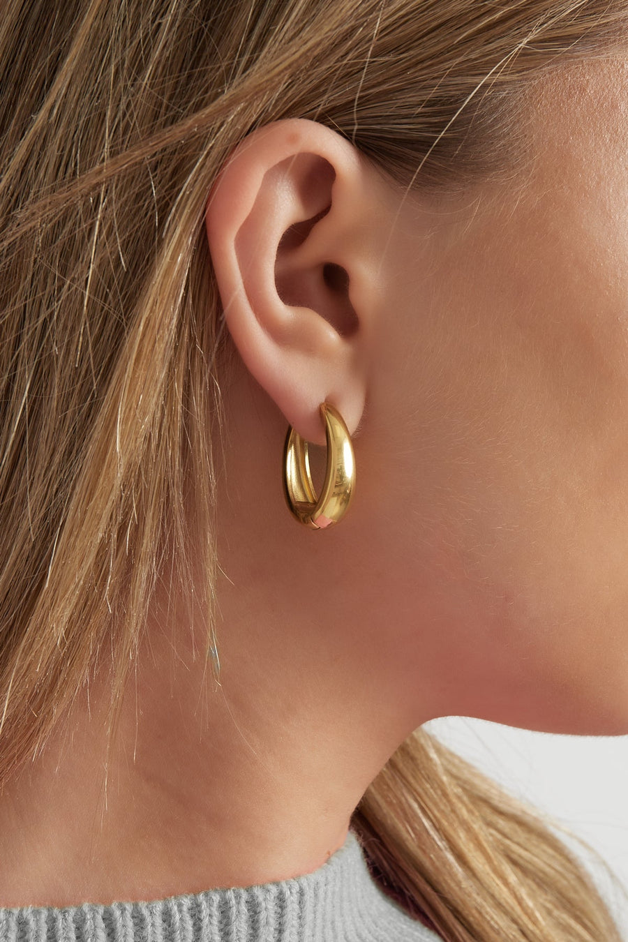 Classy Hoop Earrings · gold · model