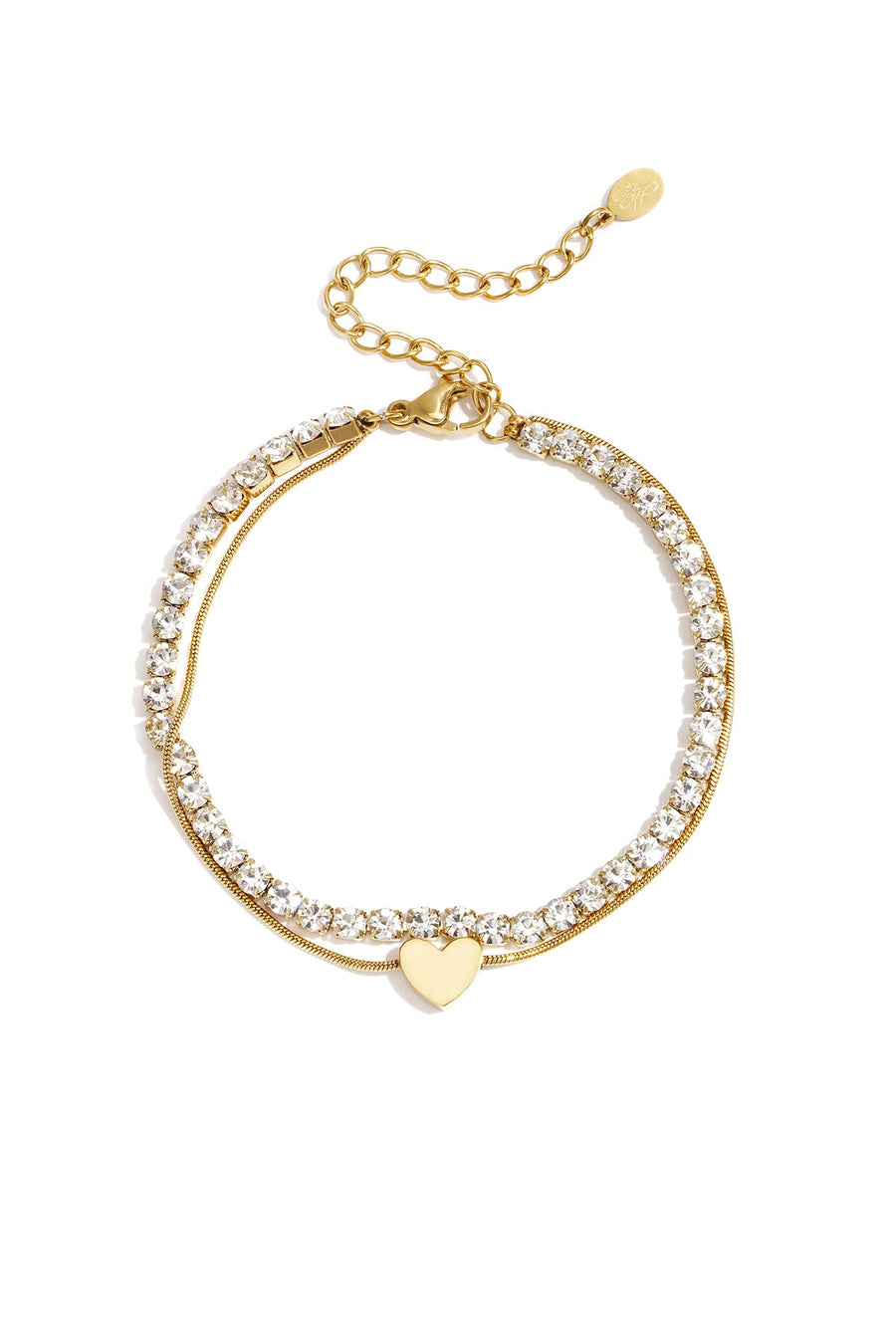 Heart & Zirconia Bracelet · gold · product