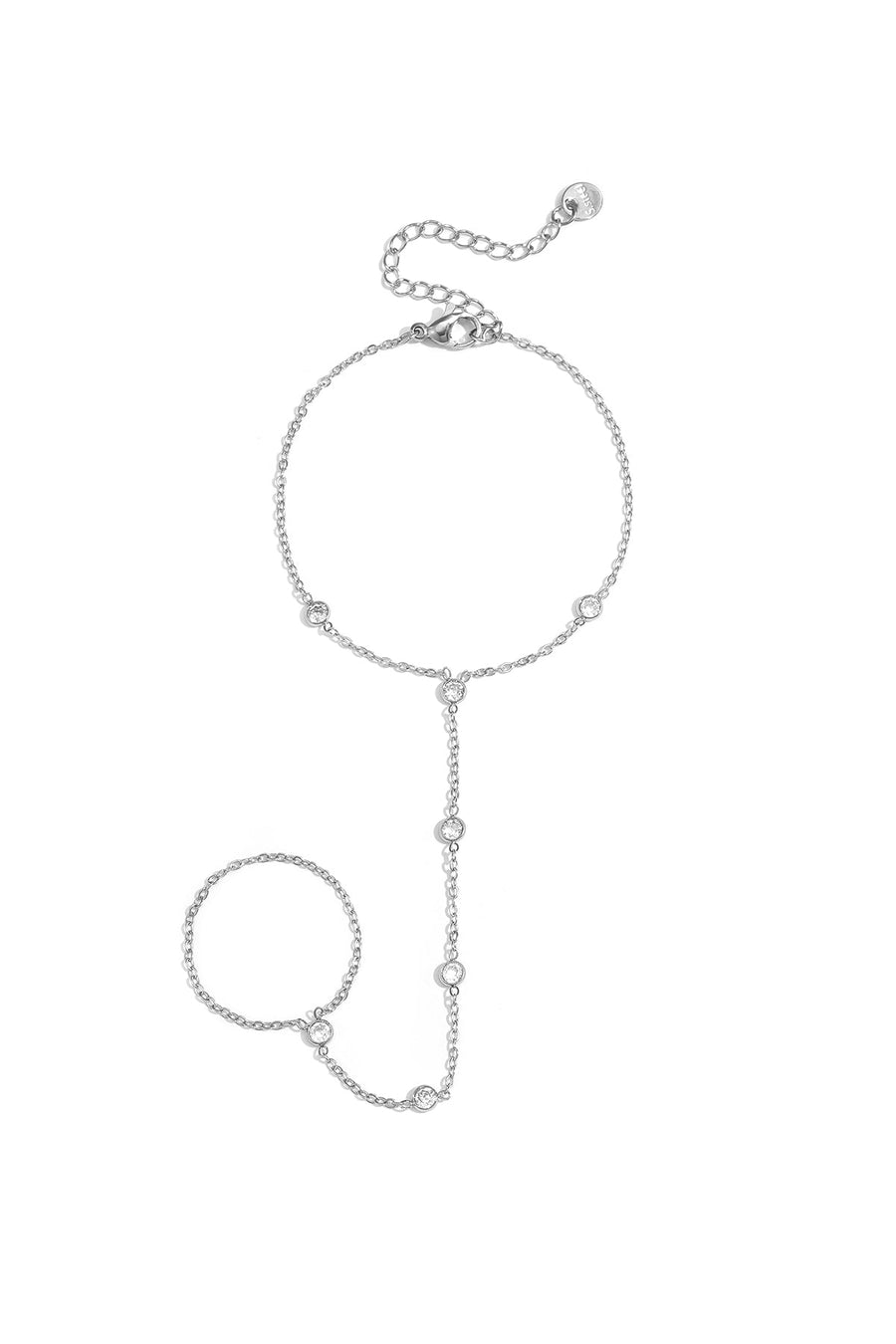 Round Stone Hand Chain · silver · product