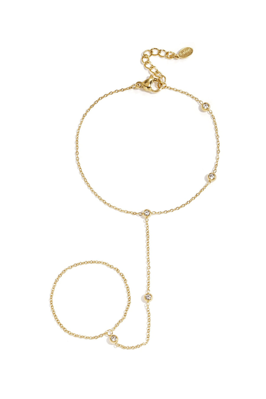 Asymmetrical Stone Hand Chain · gold · product