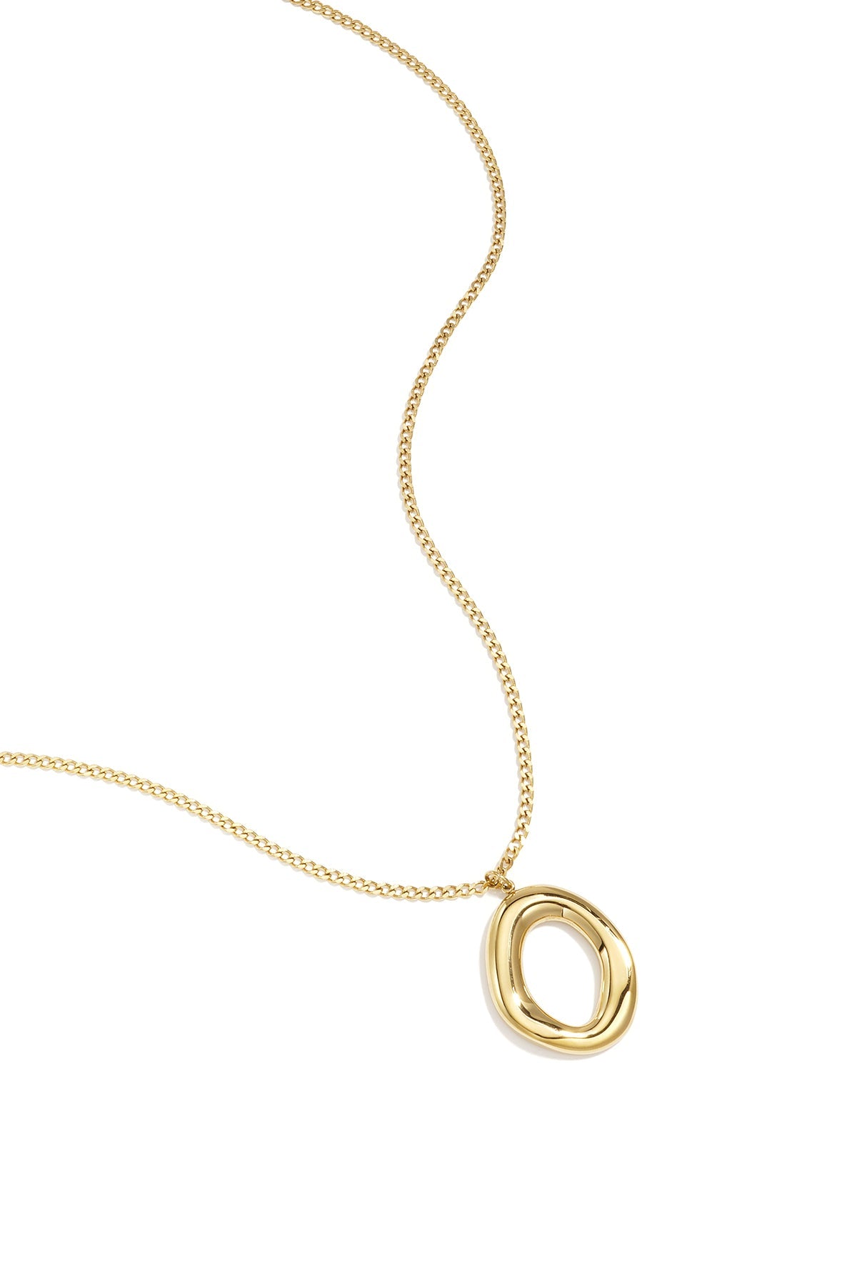 Organic Oval Pendant · gold · product