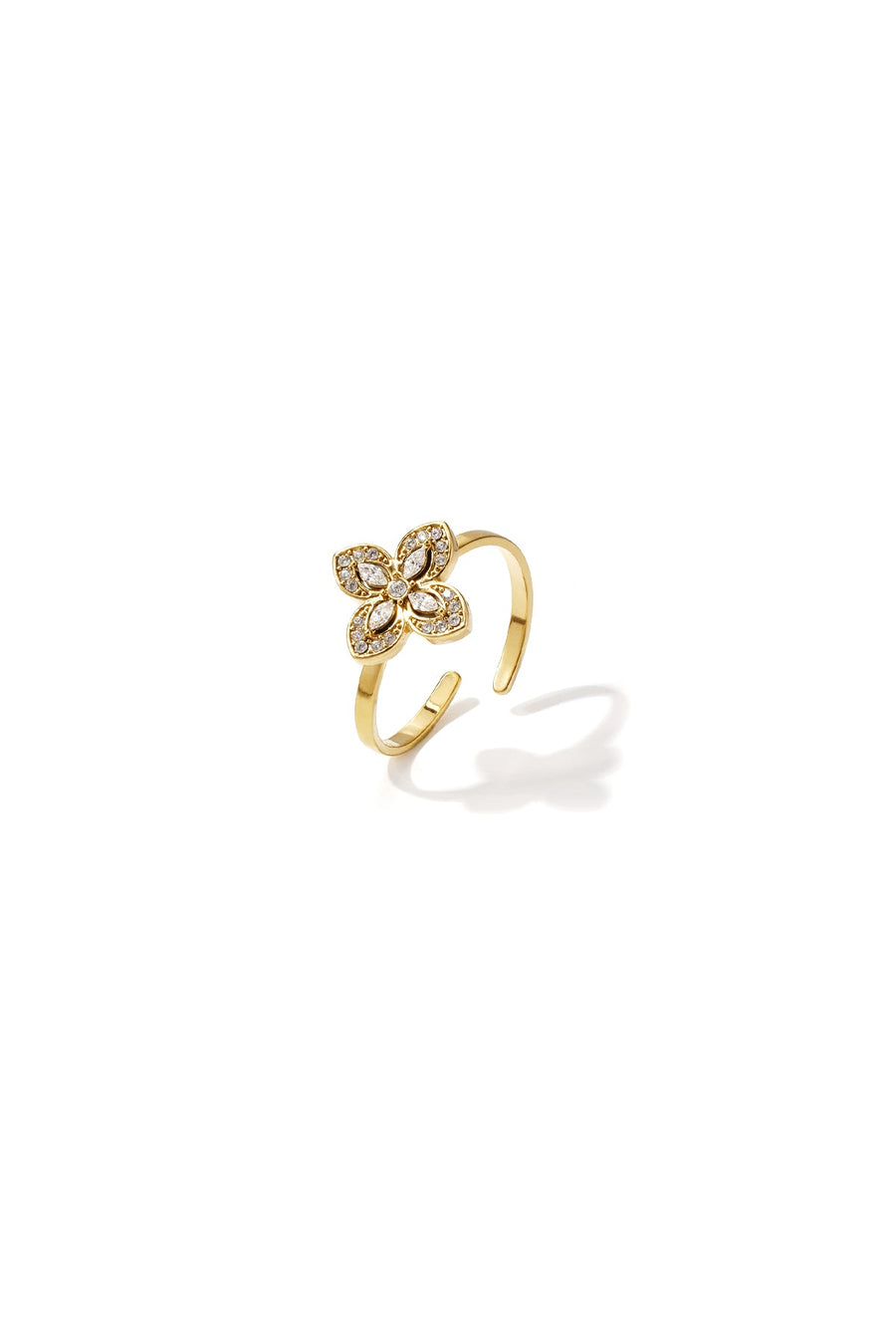 Inlaid Clover Ring · gold · product1