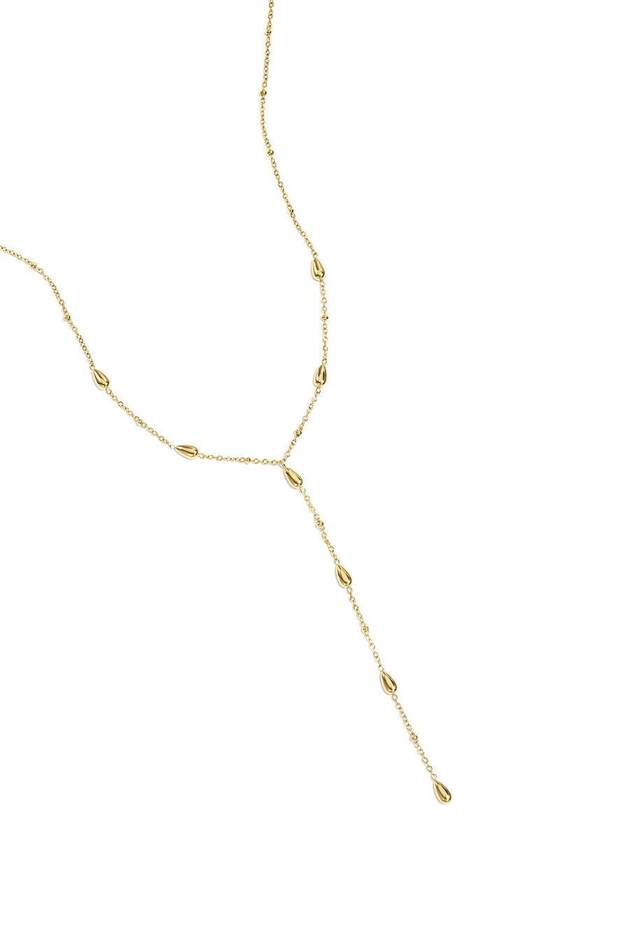 Y-Line Necklace with Stones · gold · product