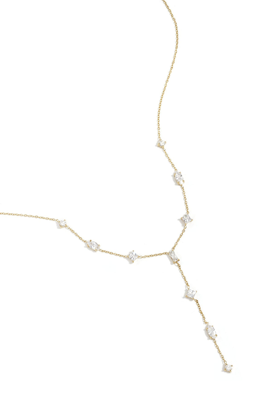 Y-Line Necklace with Stones · silver · product